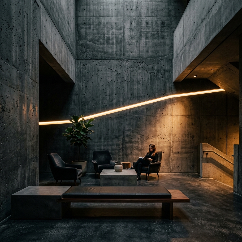 Atmospheric architectural interior DEQOIN philosophy masterpiece